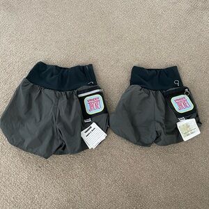 Matching mom and me black and gray athletic shorts